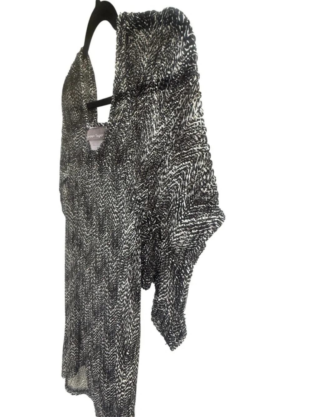 Jordan Taylor Black & White Chevron Knit Women’s Swimsuit Coverup Size Small